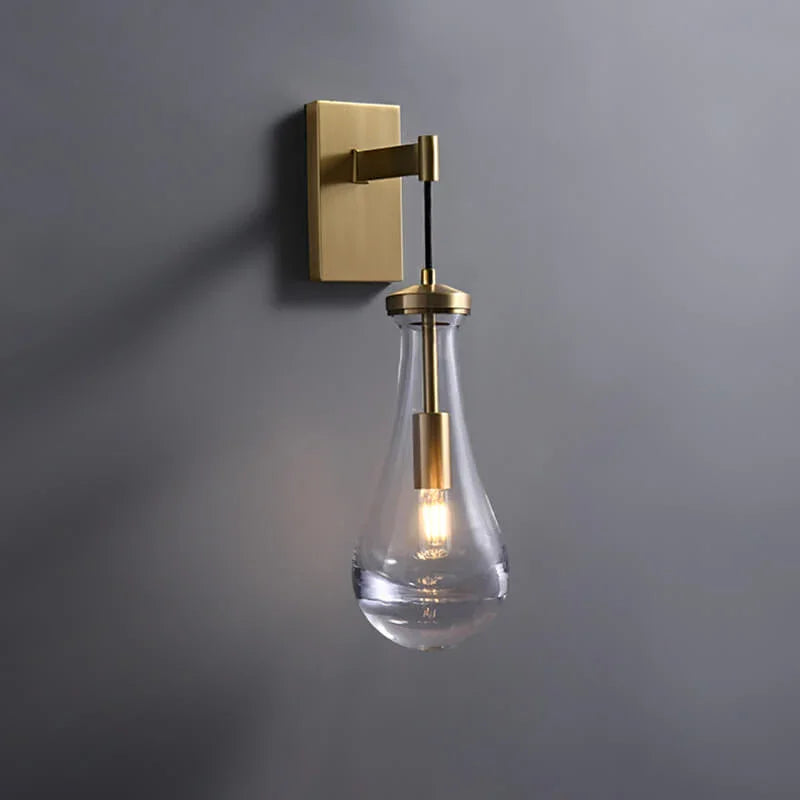 Tropfenförmige Glas-Wandleuchte