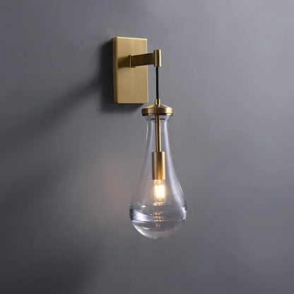 Tropfenförmige Glas-Wandleuchte