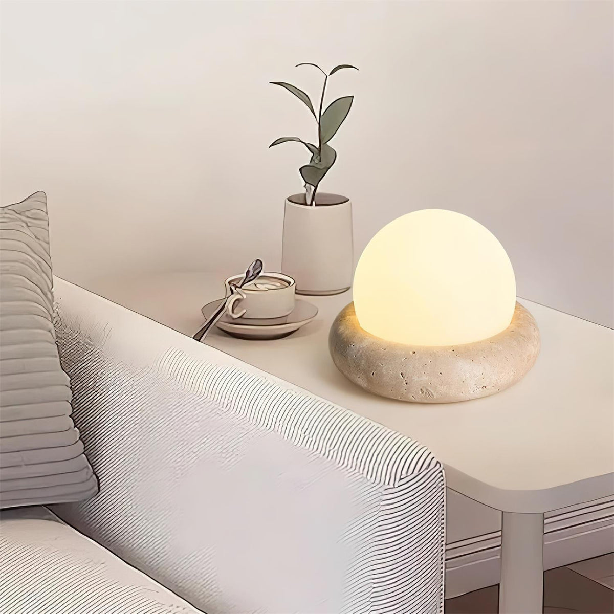 Orlando Wabi-Sabi-Travertin-Tischlampe
