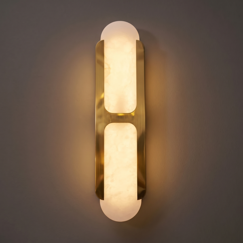 Skulpturale Alabaster-Wandleuchte