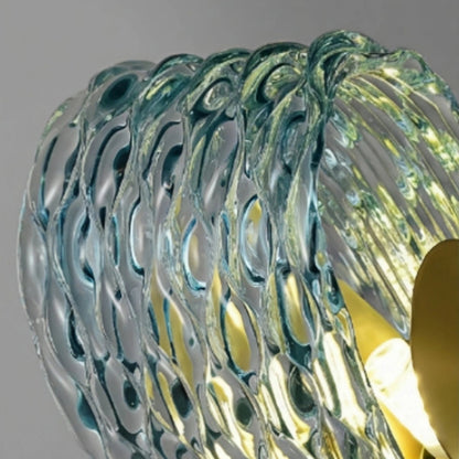 Glas-Kronleuchter mit Pfauenfedern