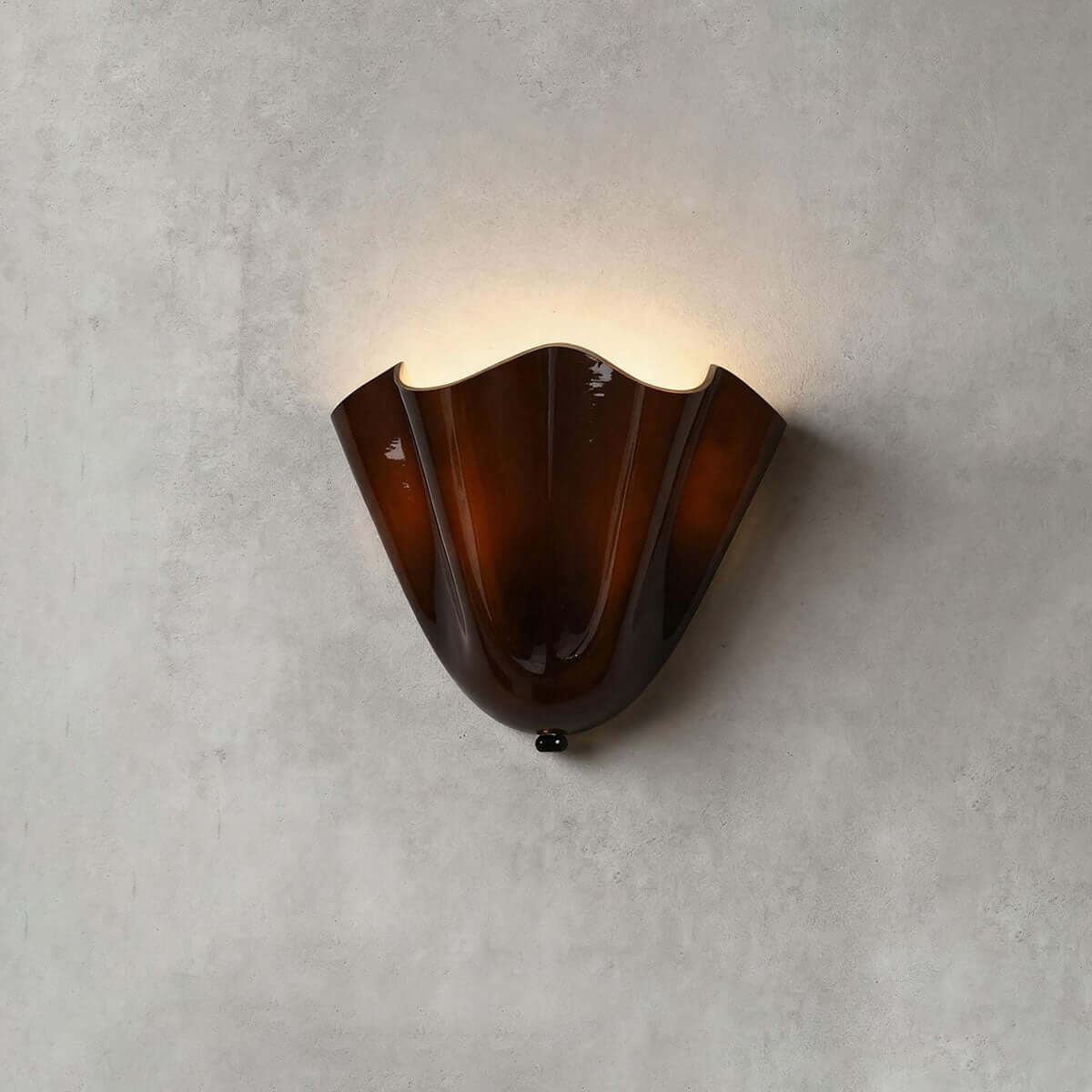 Wandleuchte aus Drapé-Glas