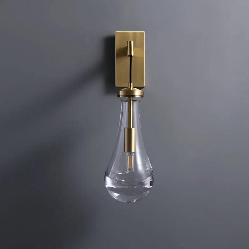 Tropfenförmige Glas-Wandleuchte