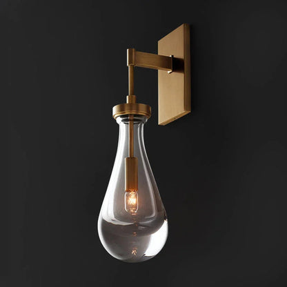 Tropfenförmige Glas-Wandleuchte