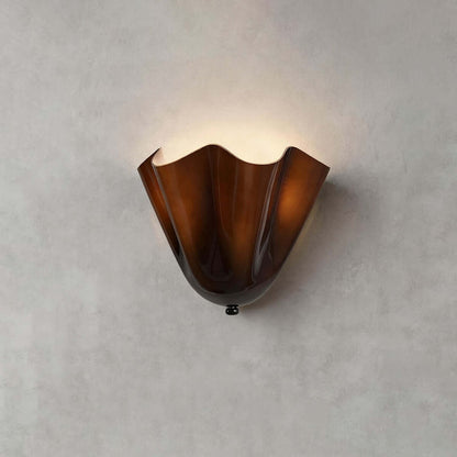 Wandleuchte aus Drapé-Glas