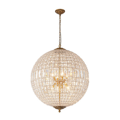Crystavelle Regency-Messing-Kristallkugel-Kronleuchter