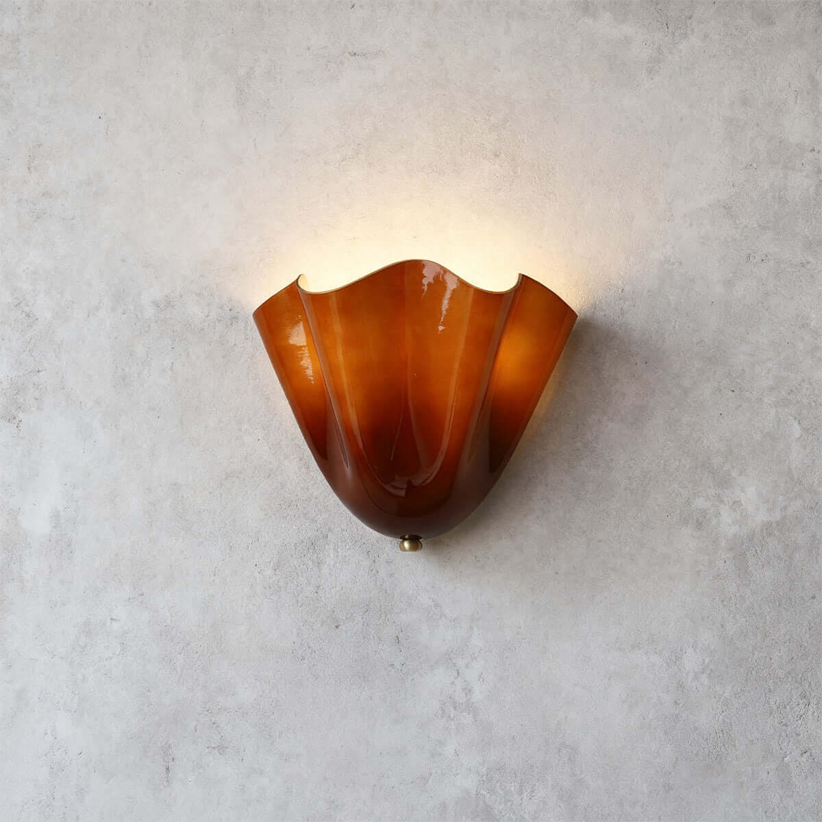 Wandleuchte aus Drapé-Glas