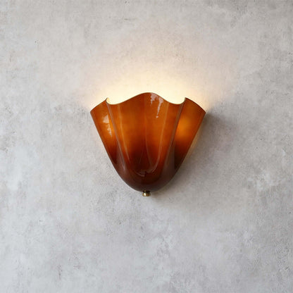 Wandleuchte aus Drapé-Glas