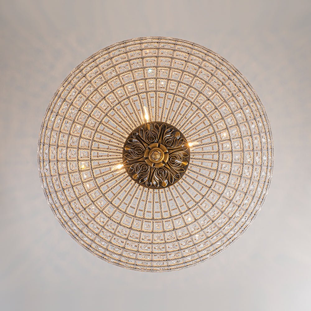 Crystavelle Regency-Messing-Kristallkugel-Kronleuchter