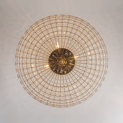 Crystavelle Regency-Messing-Kristallkugel-Kronleuchter