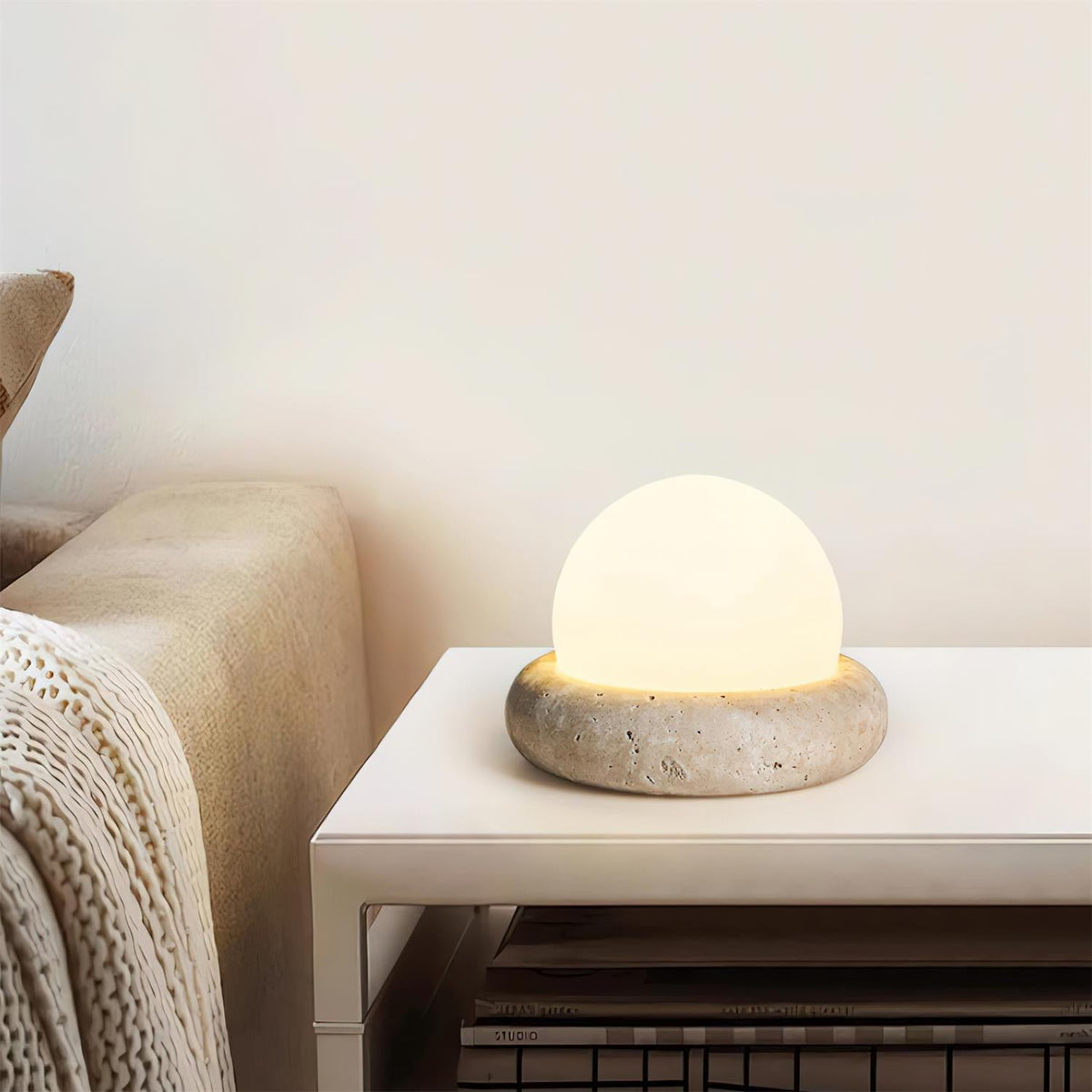 Orlando Wabi-Sabi-Travertin-Tischlampe
