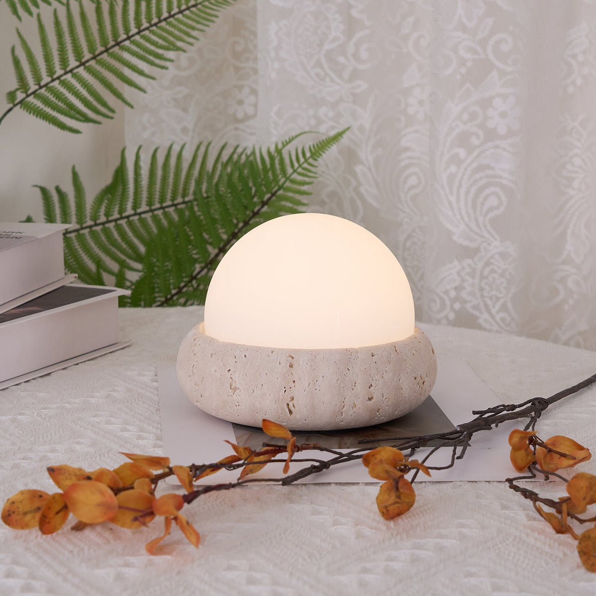Orlando Wabi-Sabi-Travertin-Tischlampe