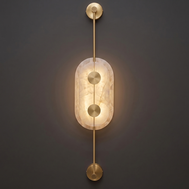 Skulpturale Alabaster-Wandleuchte