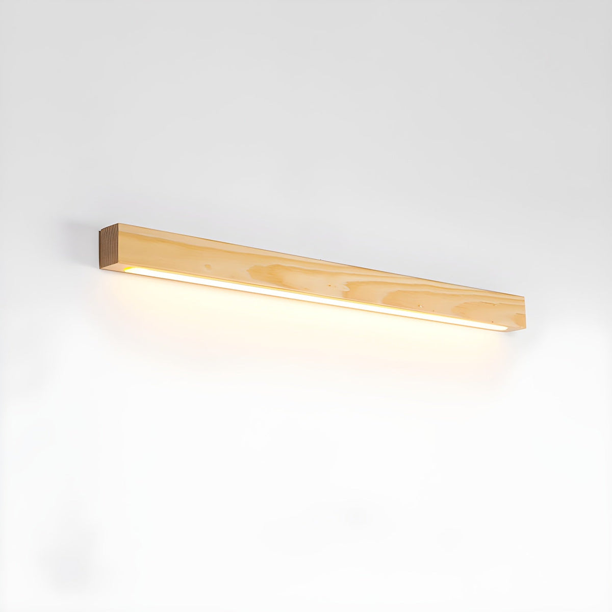Schlanke lineare Wandleuchte aus Holz