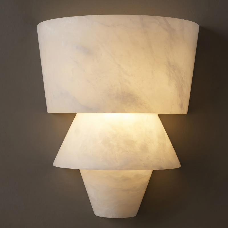 Skulpturale Alabaster-Wandleuchte