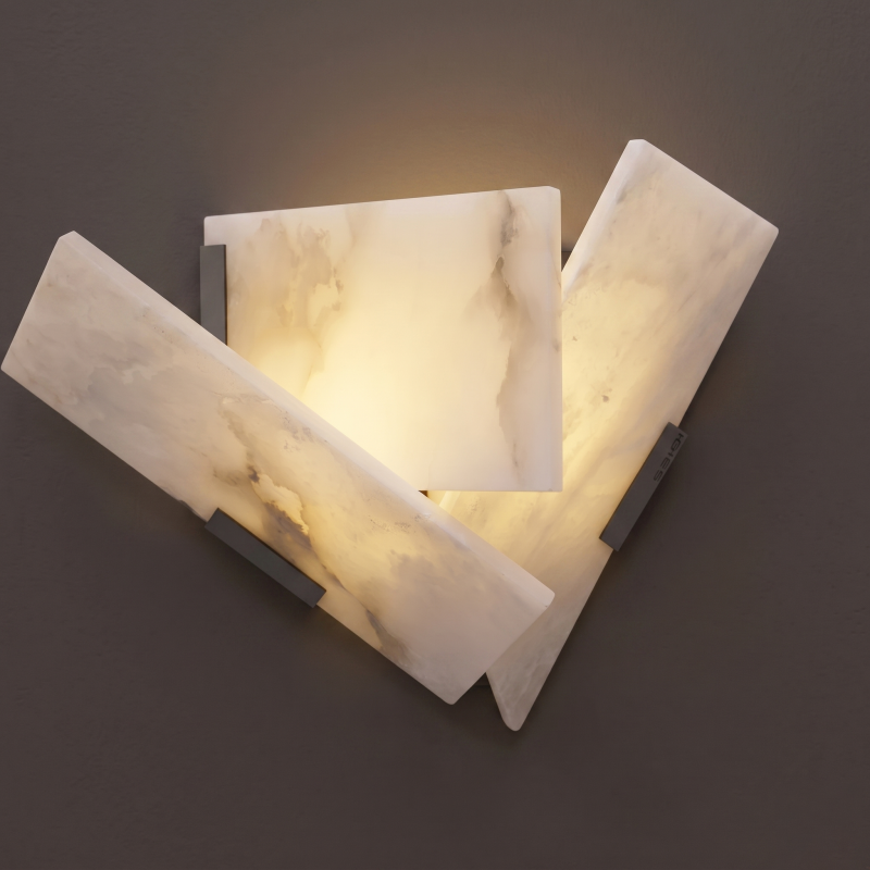 Skulpturale Alabaster-Wandleuchte
