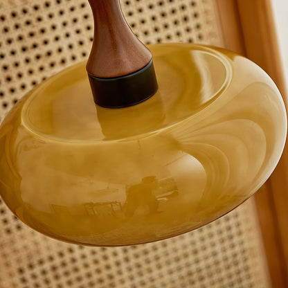 Stecker-Pendelleuchte aus Bernsteinglas
