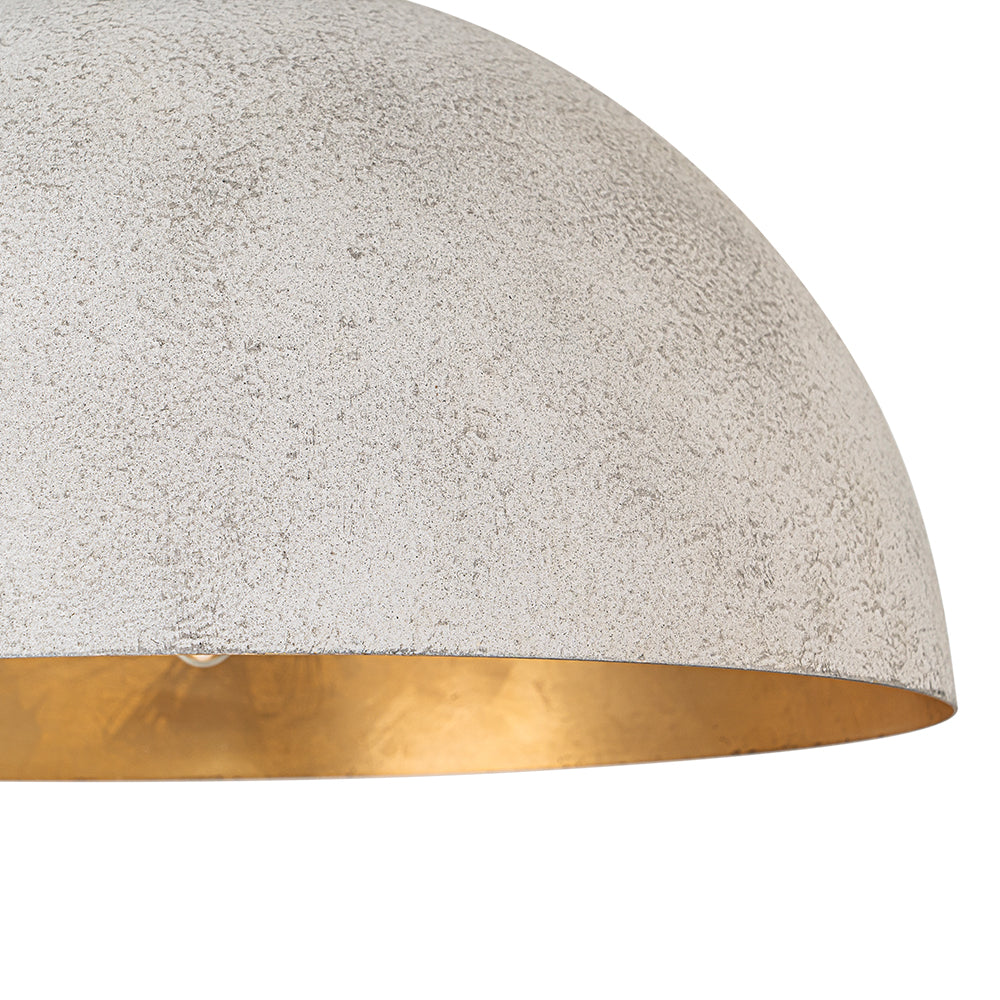 Domarra industrielle Pendelleuchte mit kuppelförmigem Lampenschirm aus Metall in Goldblatt-Optik