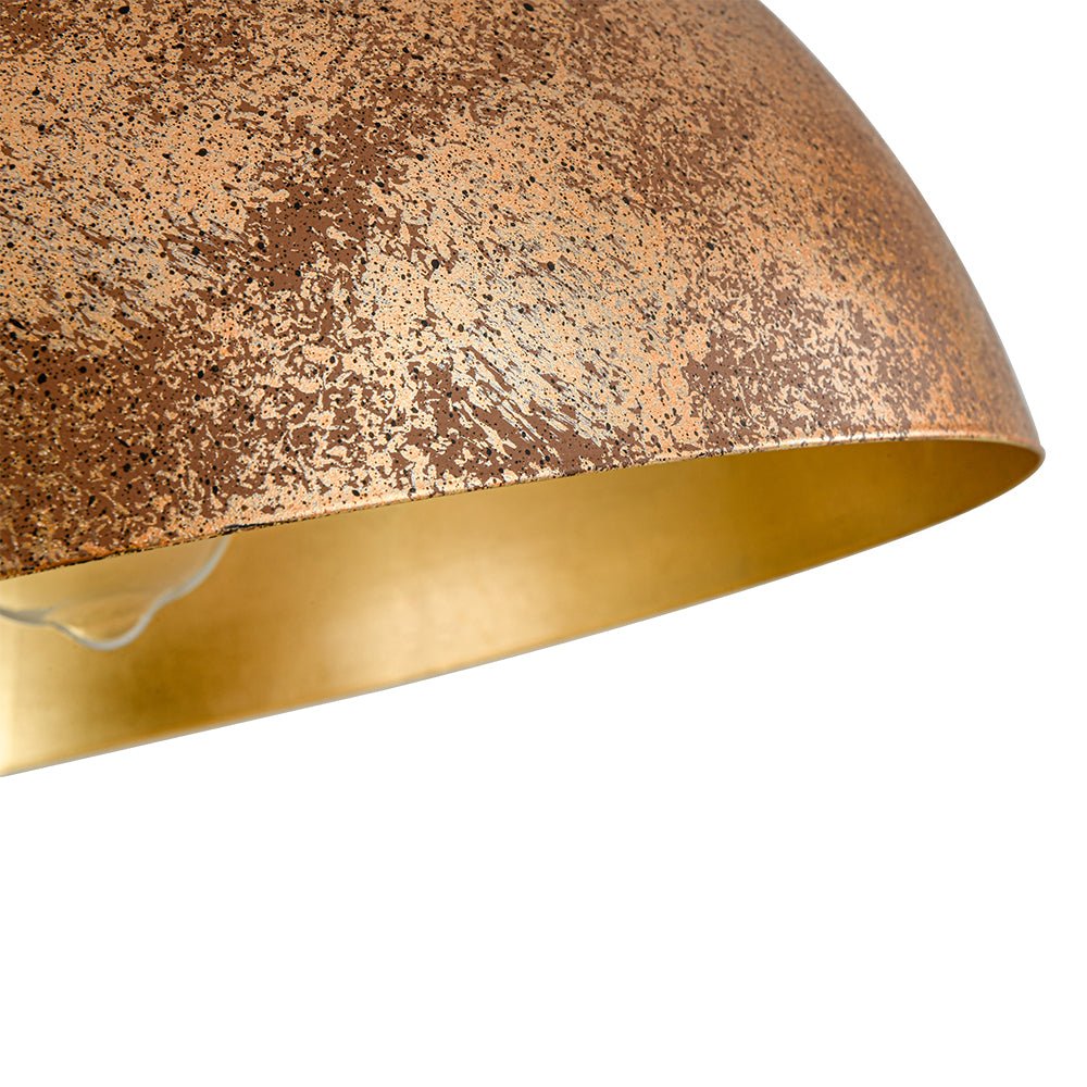 Domarra industrielle Pendelleuchte mit kuppelförmigem Lampenschirm aus Metall in Goldblatt-Optik