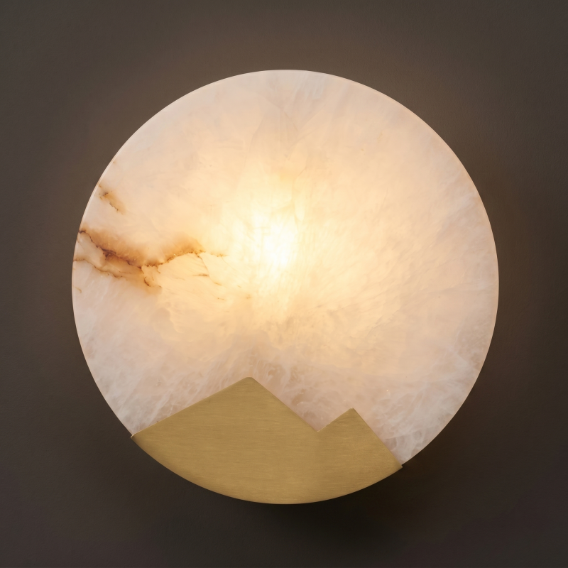 Skulpturale Alabaster-Wandleuchte