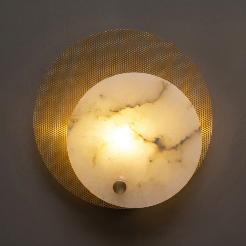Skulpturale Alabaster-Wandleuchte