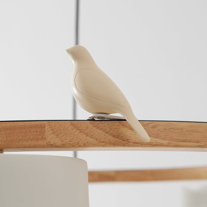 Runder hölzerner Vogel-Kronleuchter