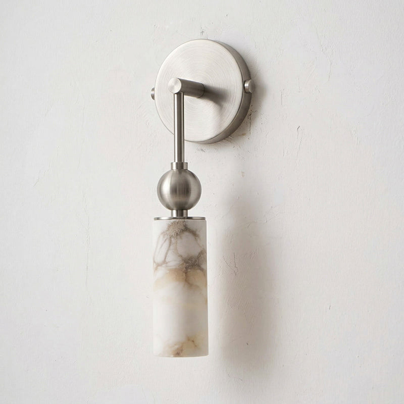 Alabaster-Wandleuchte mit Säule