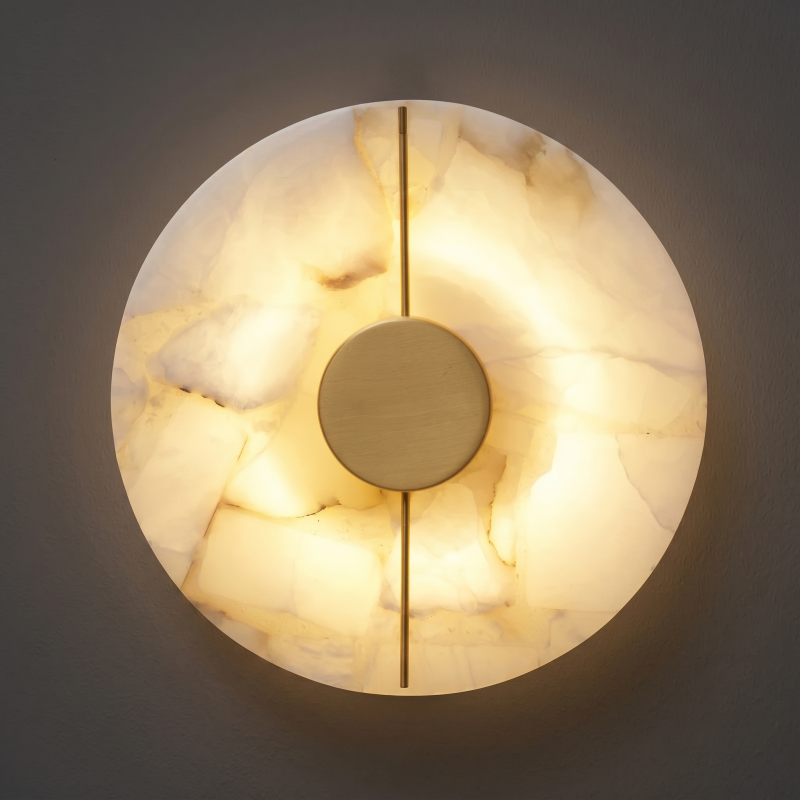 Skulpturale Alabaster-Wandleuchte