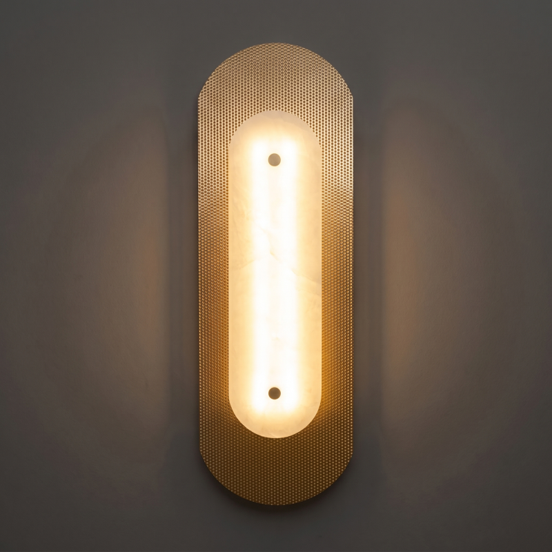 Skulpturale Alabaster-Wandleuchte