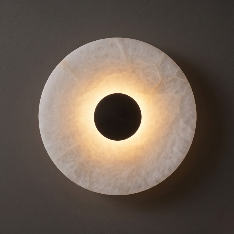 Skulpturale Alabaster-Wandleuchte