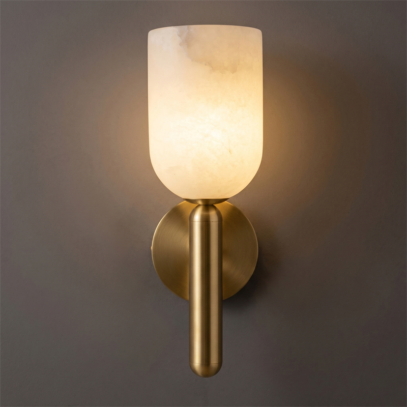 Skulpturale Alabaster-Wandleuchte