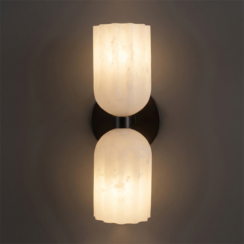 Skulpturale Alabaster-Wandleuchte