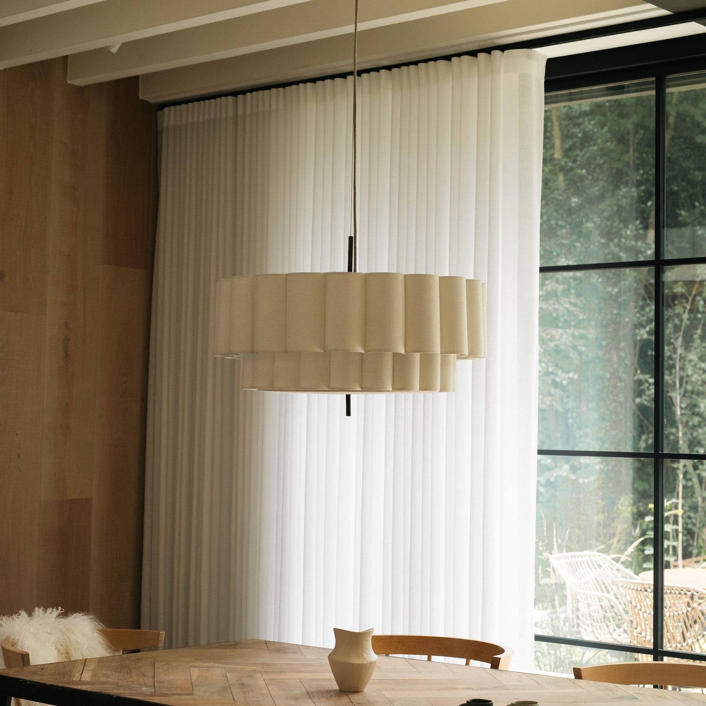 Große gewellte Hängelampe