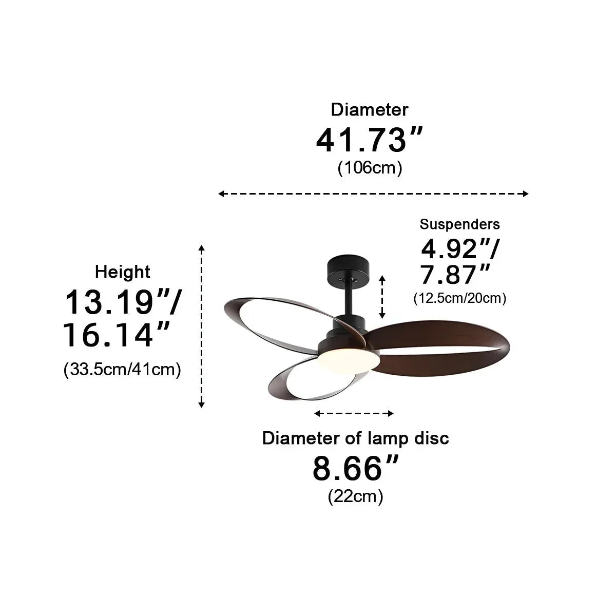 Moderner LED-Deckenventilator mit Holzflügeln