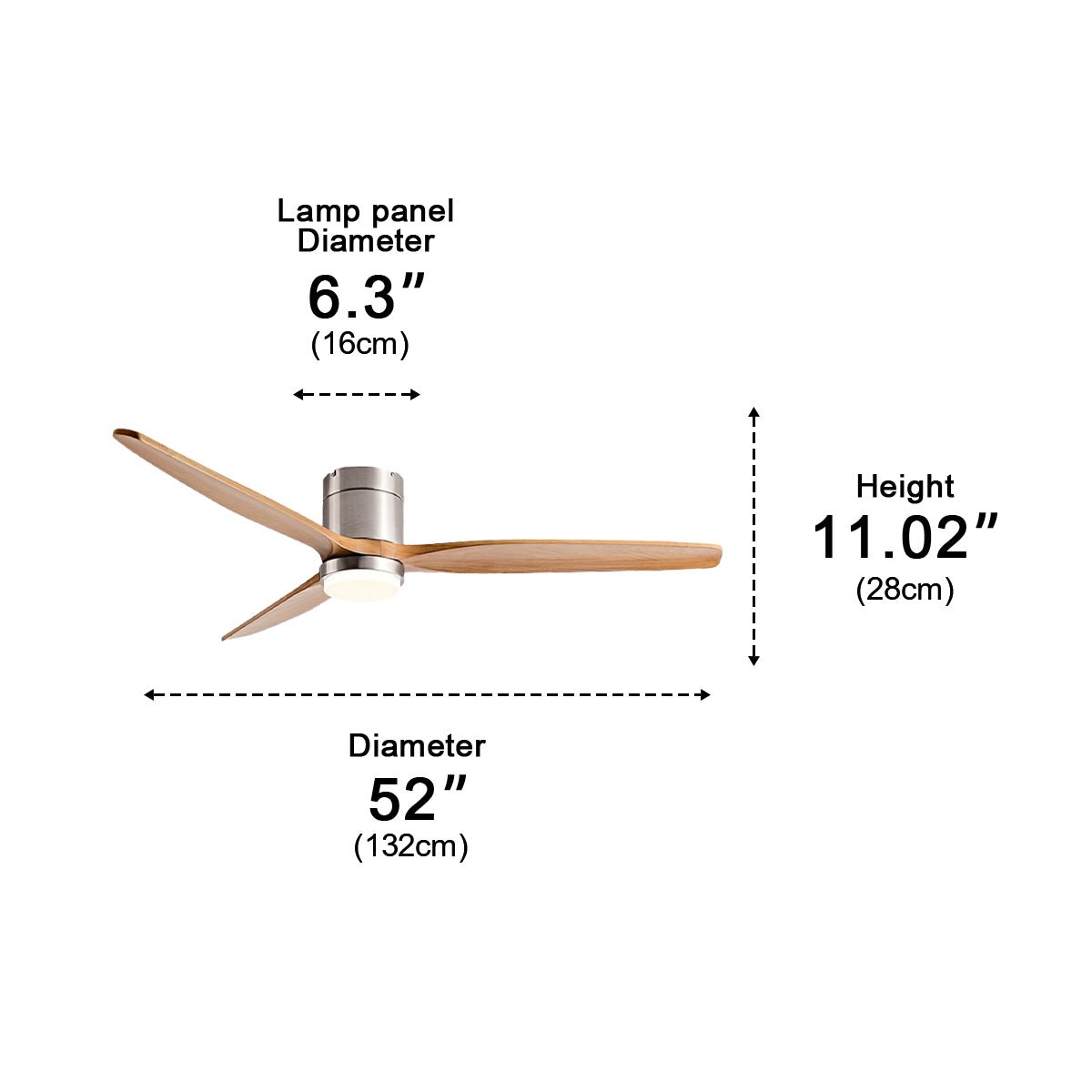 Moderne Holzoptik LED-Deckenventilatorlampe