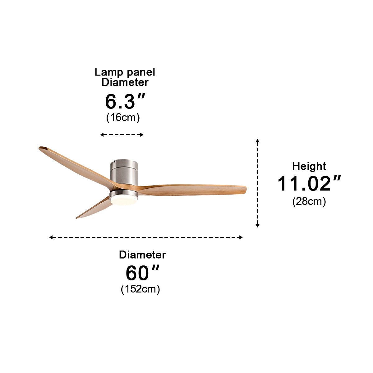 Moderne Holzoptik LED-Deckenventilatorlampe