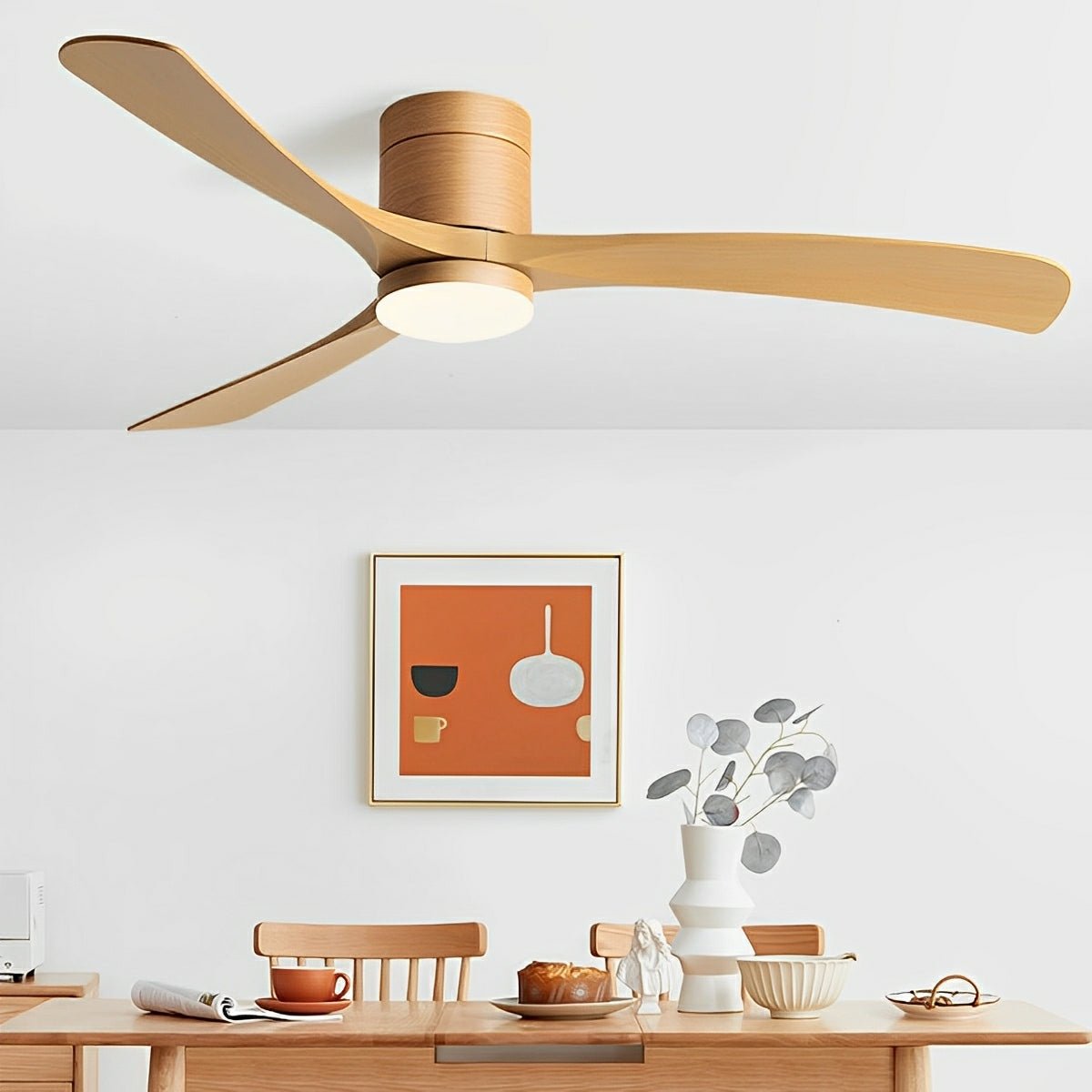 Moderner nordischer LED-Deckenventilator mit Licht