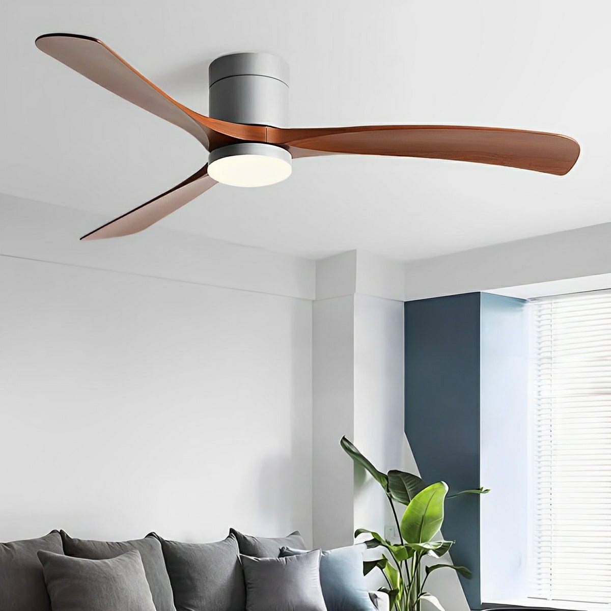 Moderner nordischer LED-Deckenventilator mit Licht
