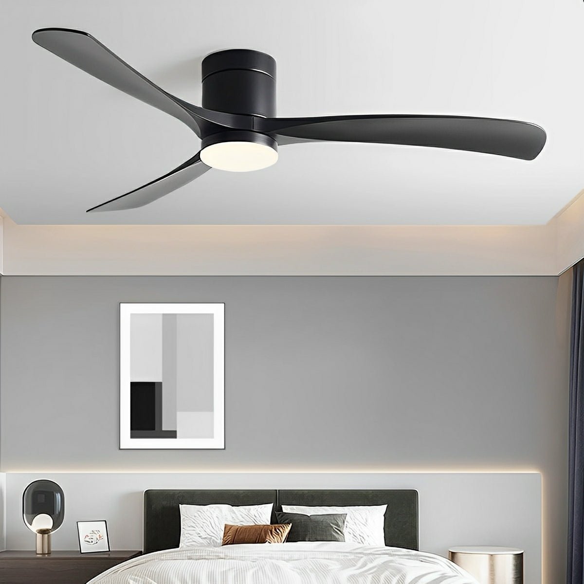 Moderner nordischer LED-Deckenventilator mit Licht
