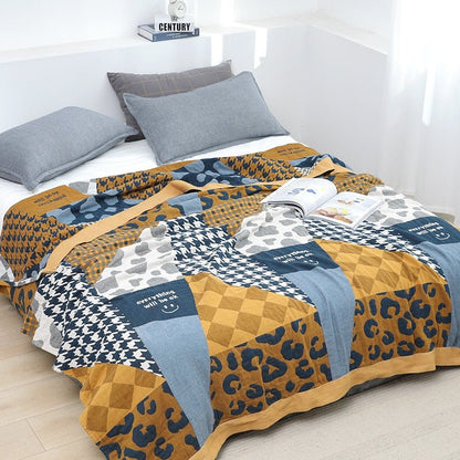 Skandinavische Boho-Baumwolldecke