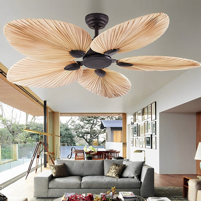 Deckenventilator mit tropischem Palmenblatt-Design