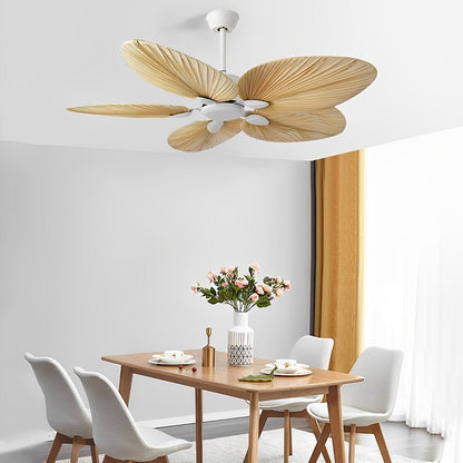Deckenventilator mit tropischem Palmenblatt-Design