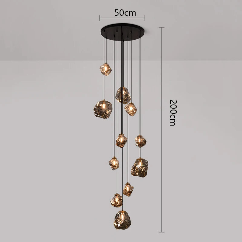 Moderner LED-Treppenhaus-Kronleuchter