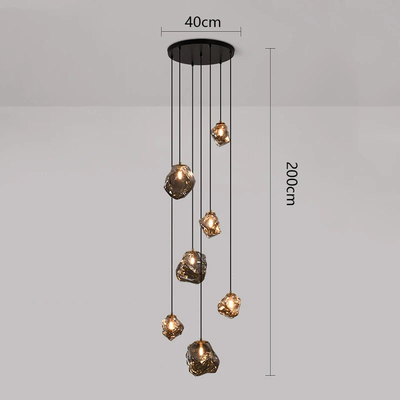 Moderner LED-Treppenhaus-Kronleuchter