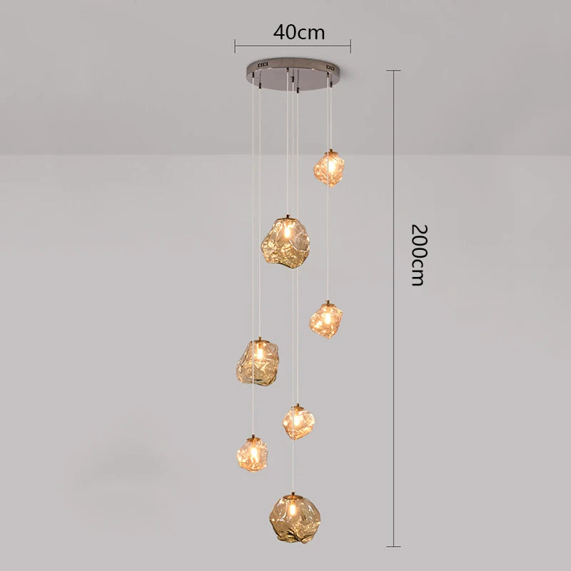 Moderner LED-Treppenhaus-Kronleuchter