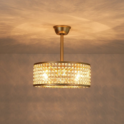 Moderner Kristall-Deckenventilator mit Licht