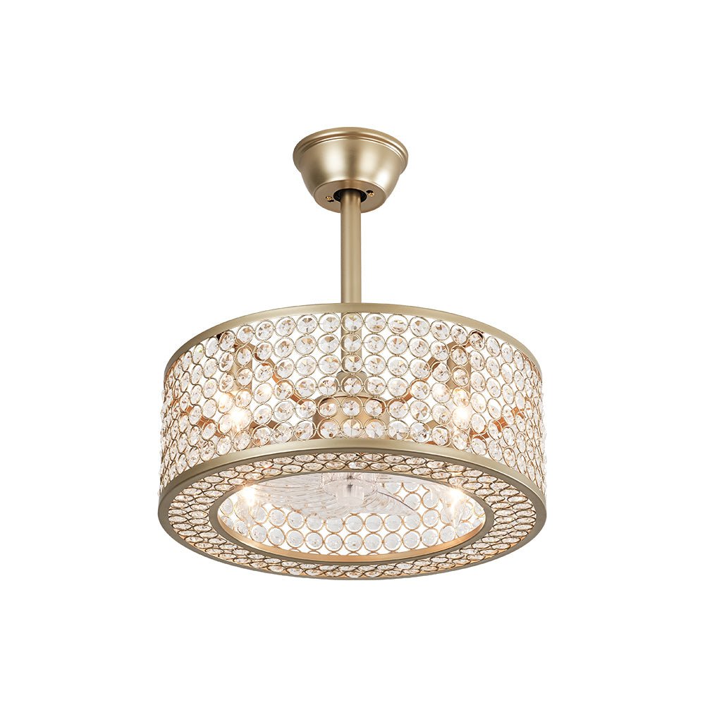 Moderner Kristall-Deckenventilator mit Licht