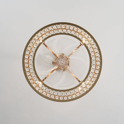 Moderner Kristall-Deckenventilator mit Licht