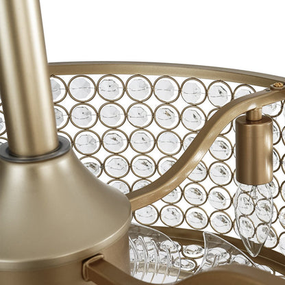 Moderner Kristall-Deckenventilator mit Licht