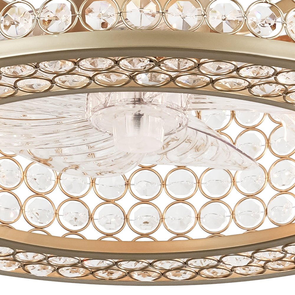 Moderner Kristall-Deckenventilator mit Licht